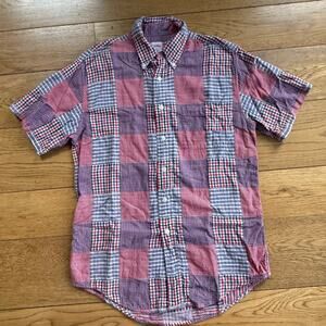 Brooks Brothers Original Polo Shirt SZ S Red White Blue Madres Preppy 4th July